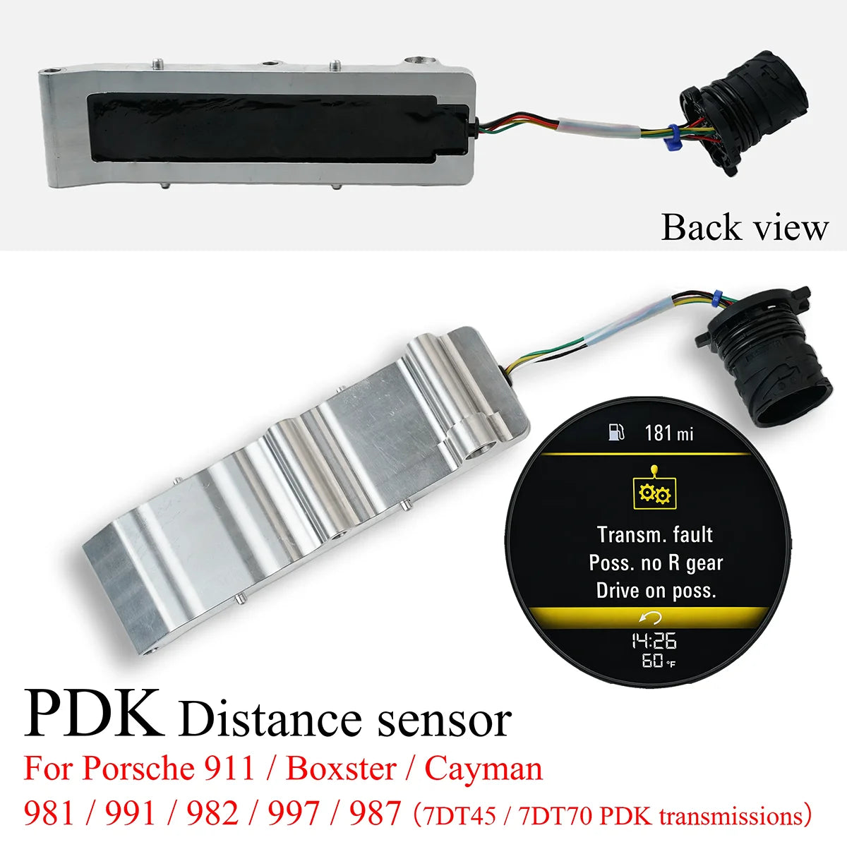Capteur de distance PDK Capteur de vitesse pour Porsche 911, Boxster et modèles Cayman avec transmissions PDK 7DT45 / 7DT70.