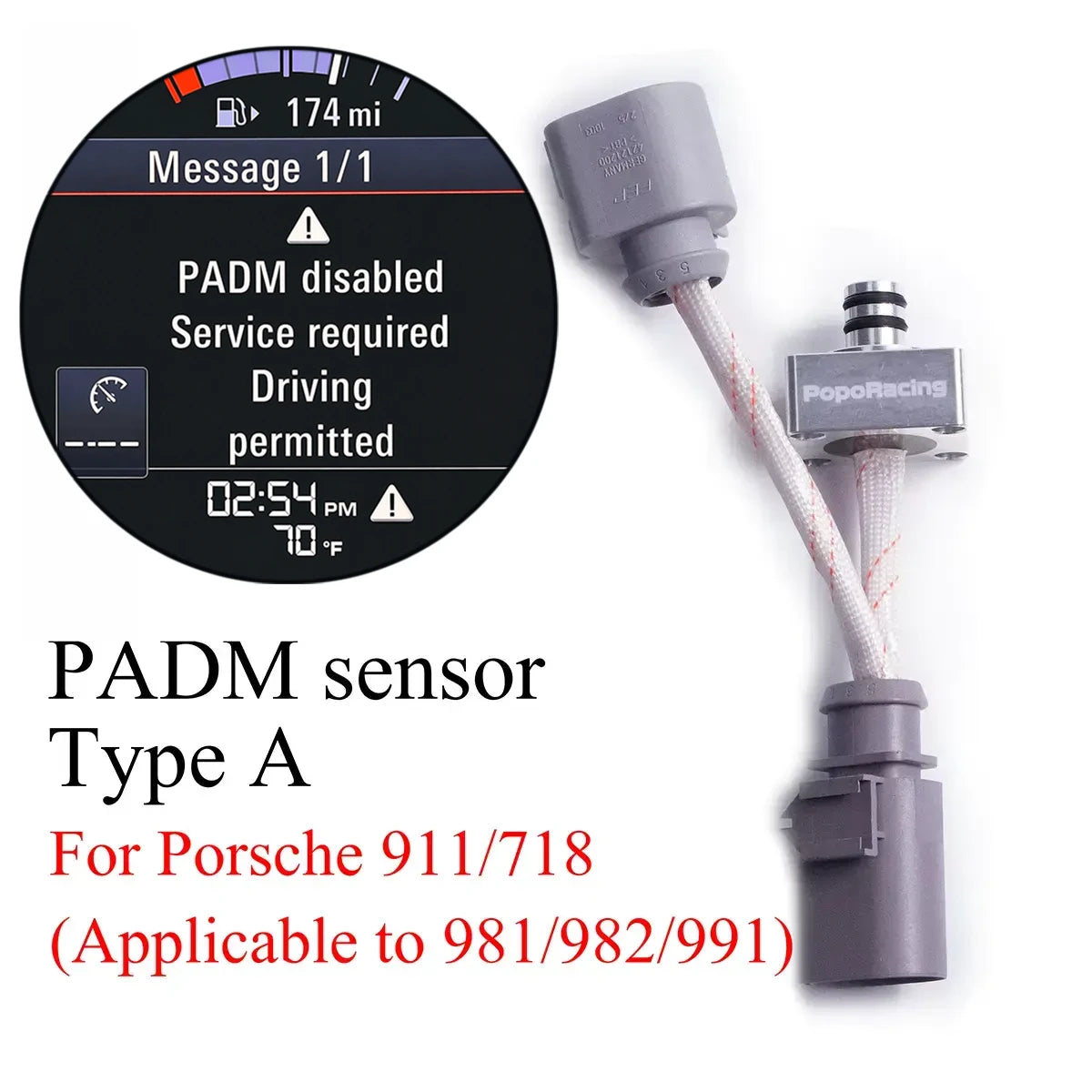PADM Sensor Type A for Porsche 911 / 718 Compatible with 991 / 981 / 982 / 718 4.0L